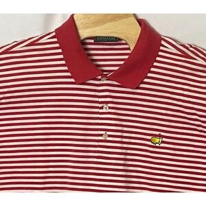 Masters Collection Golf Mens XL Polo Shirt Red Striped Short Sleeve Cotton‎